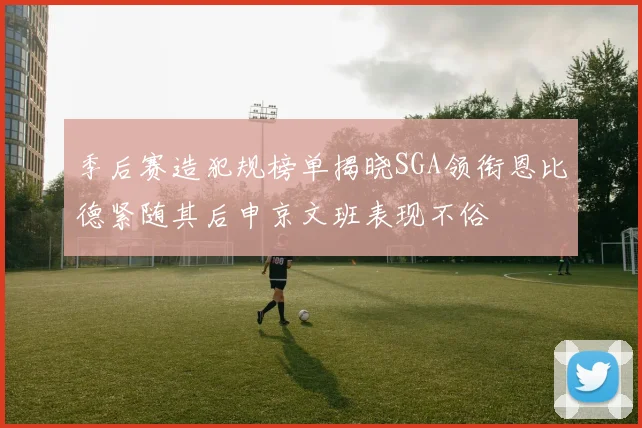 季后赛造犯规榜单揭晓SGA领衔恩比德紧随其后申京文班表现不俗